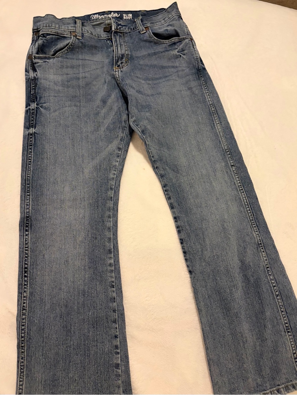 Wrangler Men's Slim Boot Mid Wash Blue Jeans 32X30